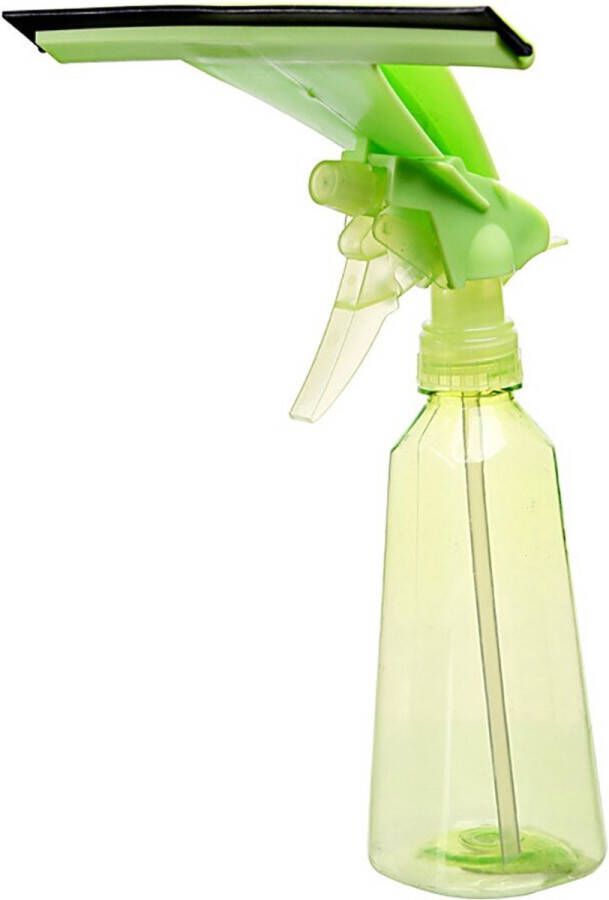 H&s home HS Home- Raamwisser met sproeifunctie groen- design raamtrekker- 2 in 1 spray fles