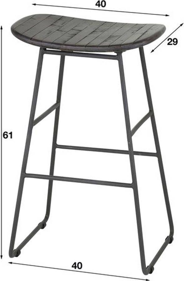 Hoyz Collection Hoyz Barstoel Teca Vine Set van 4 Teakhout Brownwash