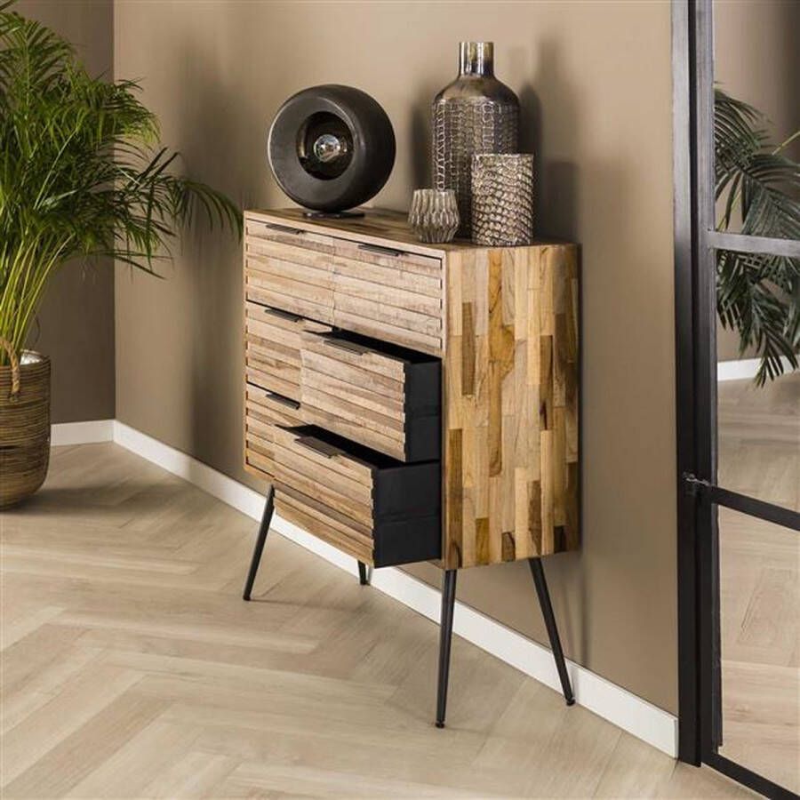 Hoyz Collection Hoyz Ladekast 6L Teca strip Teakhout verweerd