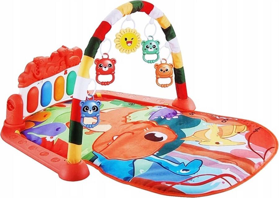 HA-MA TOOLS Baby Dierenvriendjes Speelmat Interactief Speelkleed Baby Peuter GymMuziek Speelkleed met Ratelaar Oranje