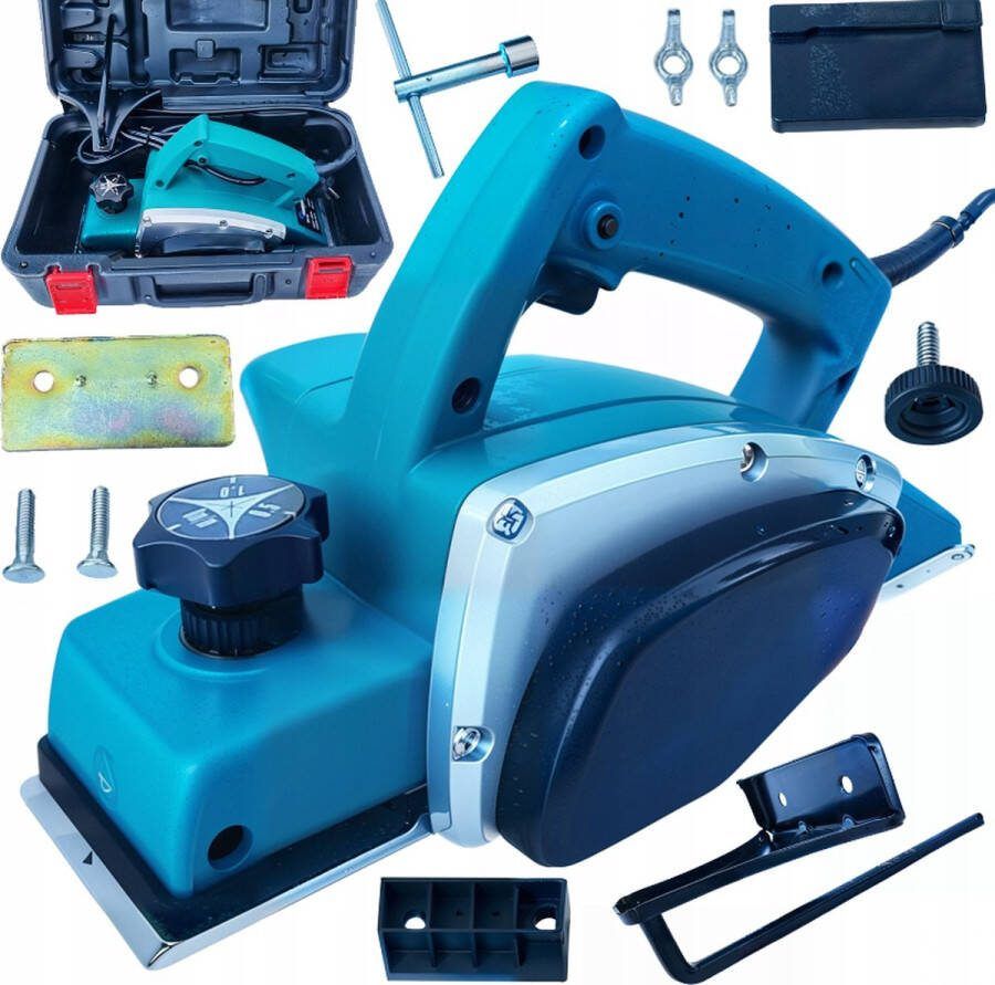 HA-MA TOOLS Elektrische Hout Schaafmachine 1800W 0-3mm Diepte Instelbaar + Koffer