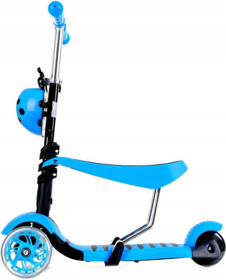 HA-MA TOOLS Mini Scooter Zadel Step Met 3 Wielen Driewieler LED Wielen Blauw