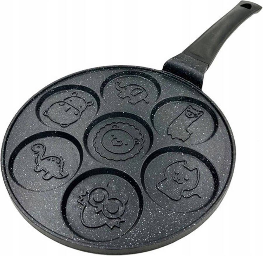 HA-MA TOOLS Pannenkoekenpan Pancake Pan Keramische Marmeren Coating 26 cm 7 kops