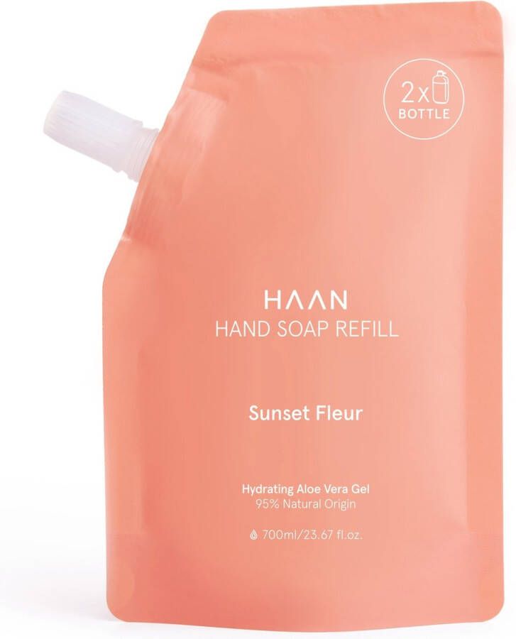 HAAN Handzeep Dispenser Navulling 700 ml Sunset Fleur Polypropyleen Roze