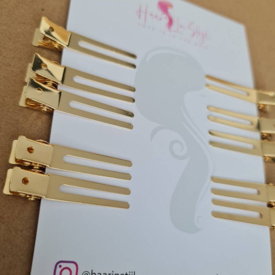 Haar in Stijl 12 stuks Goud Set tweebenig Metalen haarclips haarklem Styling haar tools klem DIY clip DHZ haar klip voor strikjes