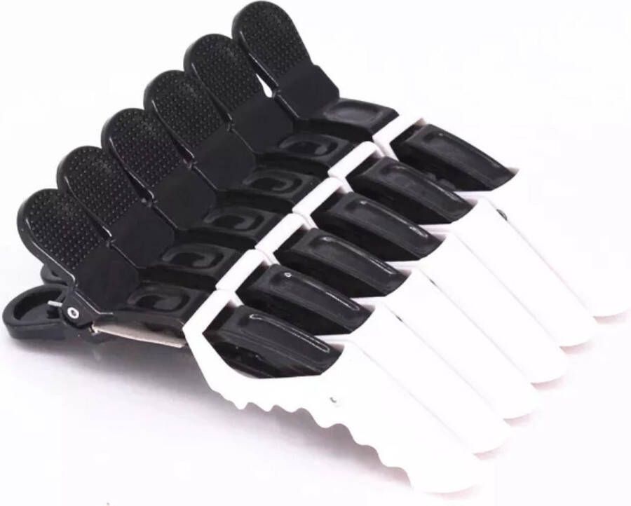 Haar in Stijl 12 stuks Krokodillen Haarklem Zwart wit Kapper Haar tools Haarclips