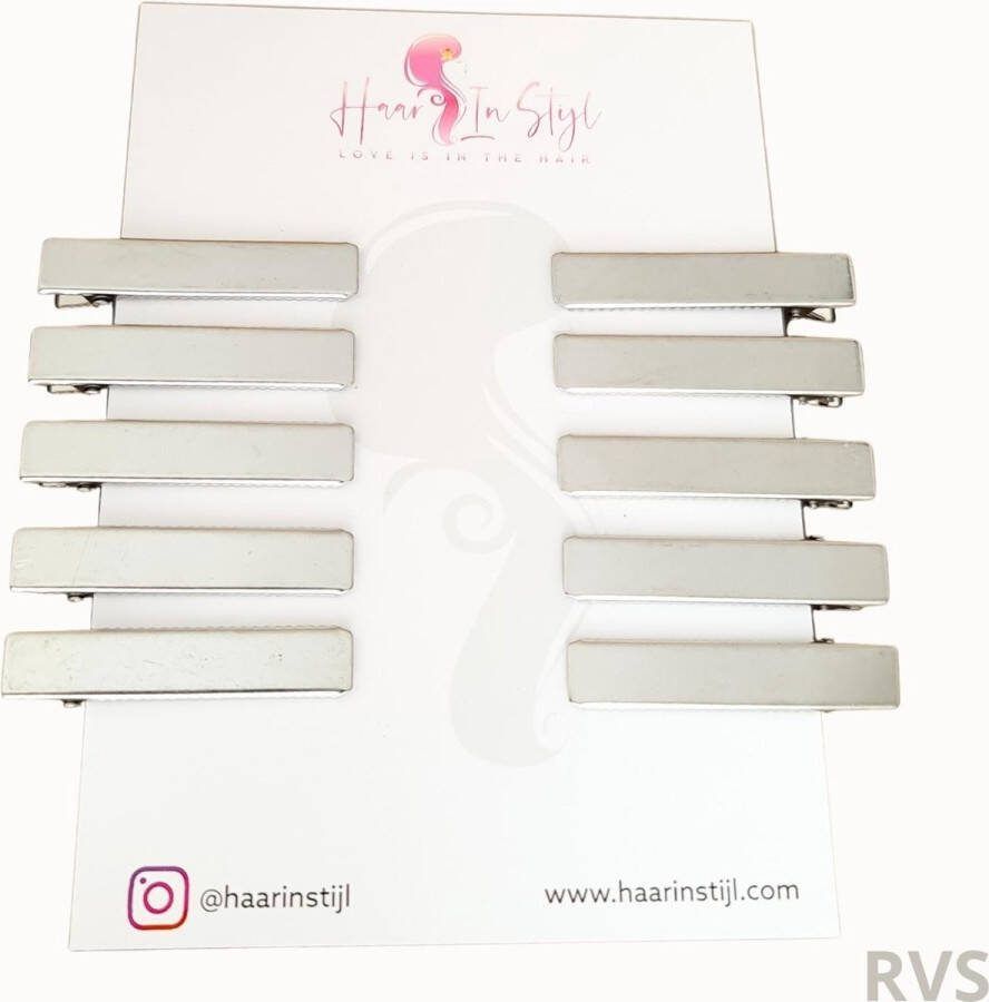 Haar in Stijl 12 stuks RVS Platte Extra Sterke Metalen haarclips met tanden Krokodillen haarklem Styling haar tools klem Beauty Salon Stainless Steel Roestvrij Staal