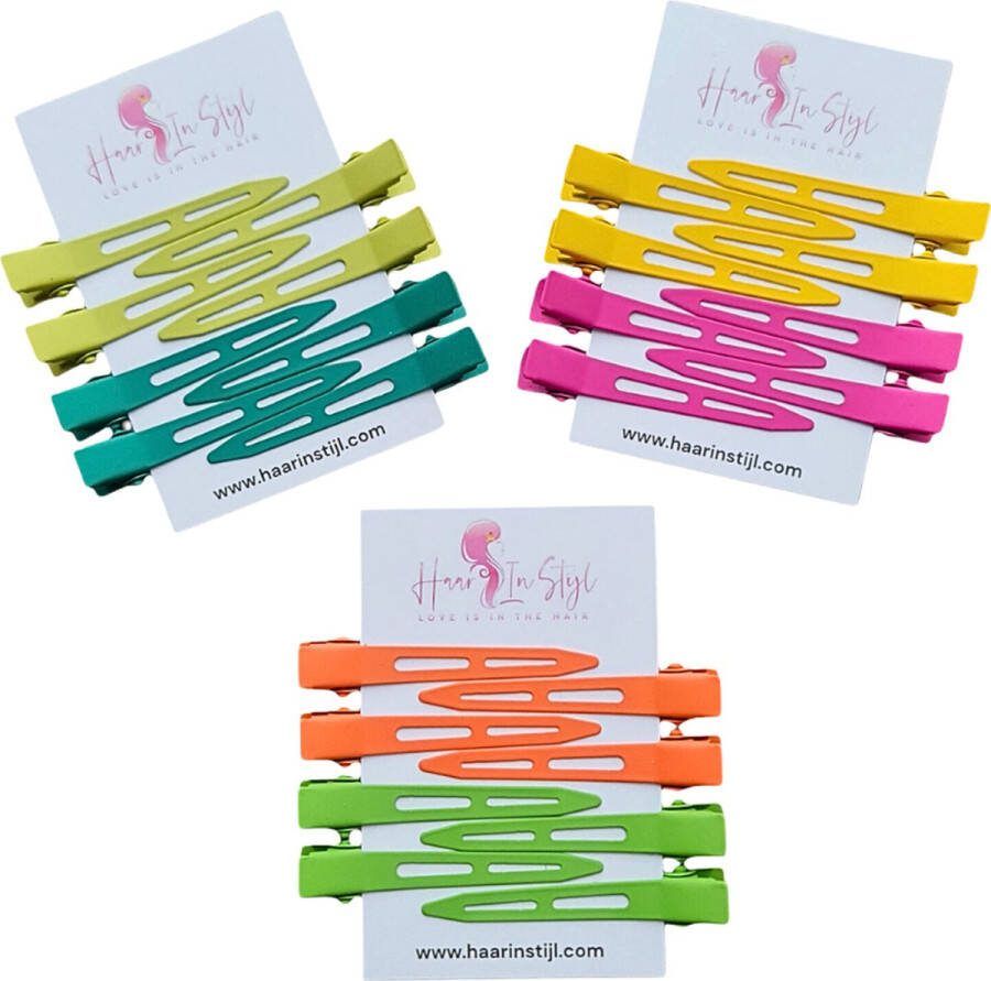 Haar in Stijl 24 stuks Gekleurde Mix Metalen haarclips haarklem kapper haar tools clips klips klem