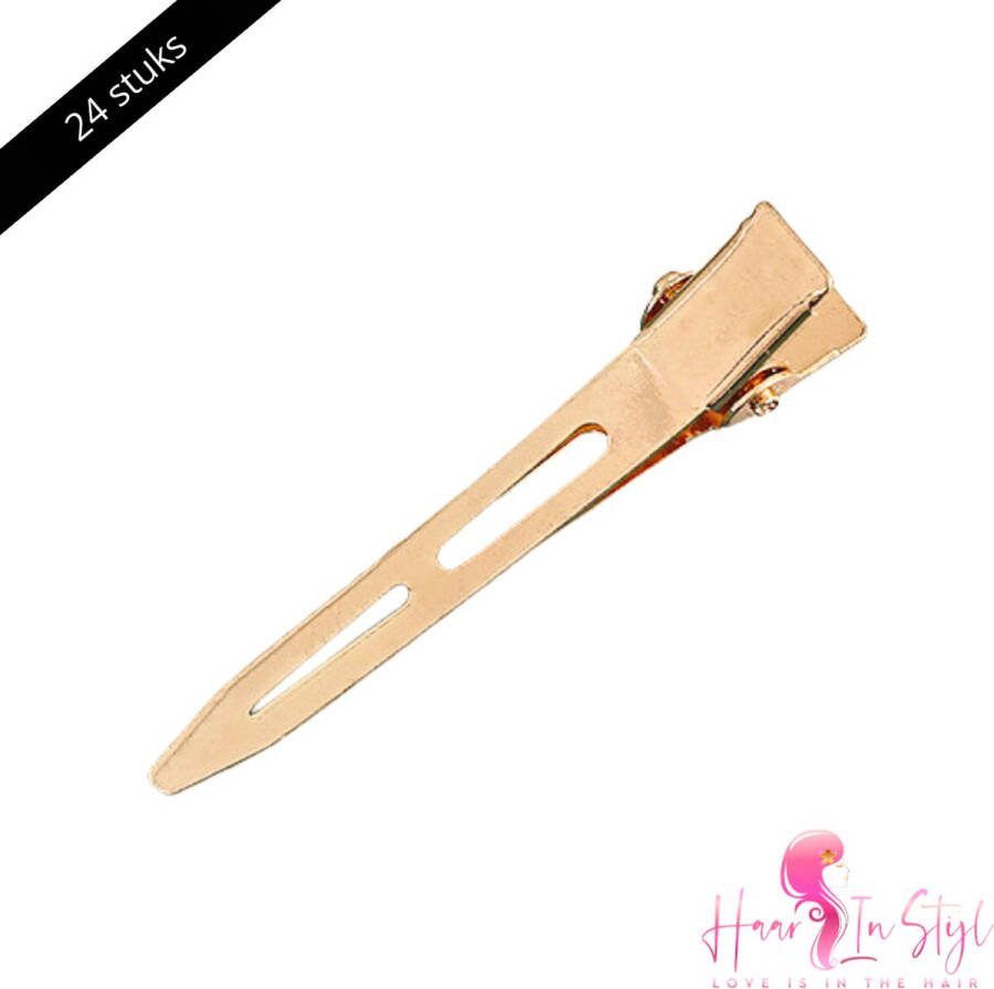 Haar in Stijl 24 stuks Gouden Metalen haarclips haarklem kapper haar tools clips klips klem