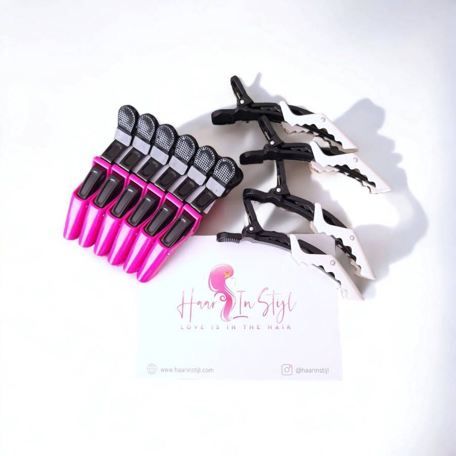 Haar in Stijl 54 stuks Krokodillen Haarklem zwart wit Kapper haar tools haarclips clips dik haaraccessoires Kapsalon Stijl Partitie speciale clip haargereedschap