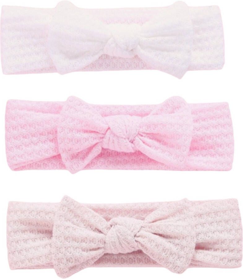 Haar in Stijl Haarband Hazel 3 Pack Baby haarband van wafelstof met een strikje Wafel babyhaarband meisje haaraccessoires