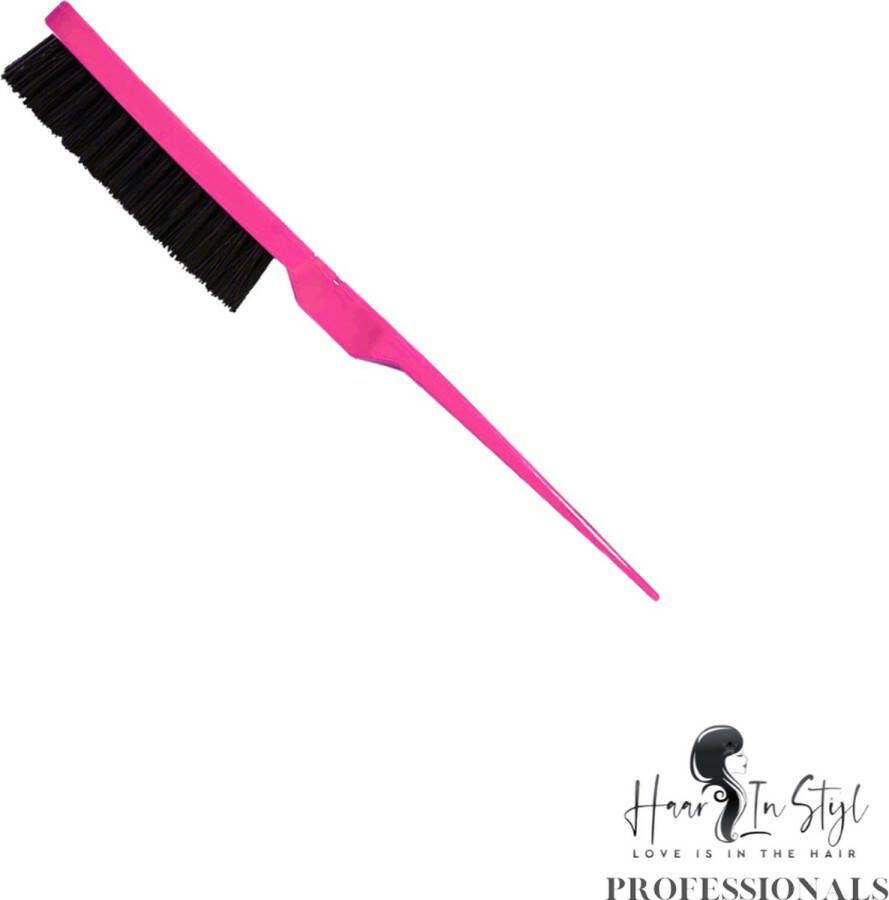 Haar in Stijl Roze Toupeerborstel Toupeer kam 2285 Borstel Ergonimische Teasing Brush Mixed Bristle