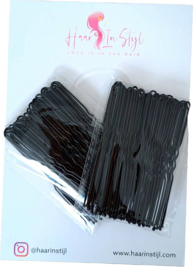 Haar in Stijl U Pins Zwart 90 zwarte haarpinnen haardotspelden insteekspelden haarspelden kapper haartools haaraccessoires voor dames
