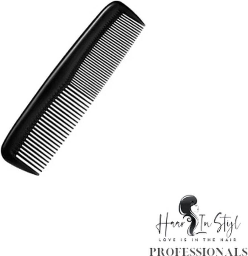 Haar in Stijl Zwarte Pocket Kam 12 bij 2.5 cm Fijn en grof pocket comb klein kam handtas kam