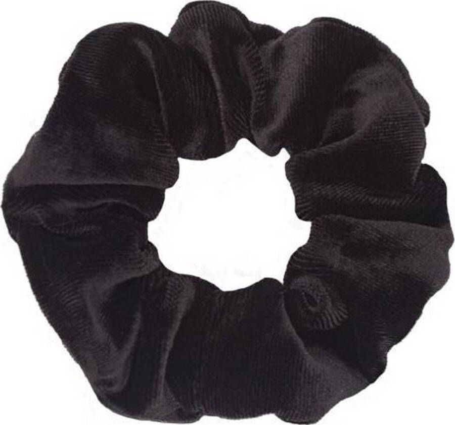 Haarband Scrunchie Fluweel Haarwikkel Haar wokkel Haar elastiek Velvet Zwart