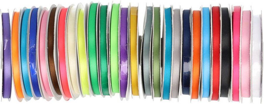 Haarsoires Satijnband Set 7mm Color 26 Rollen 780 Meter Satijn Band Diy Armband Haarspeldjes Haarband Accessoires