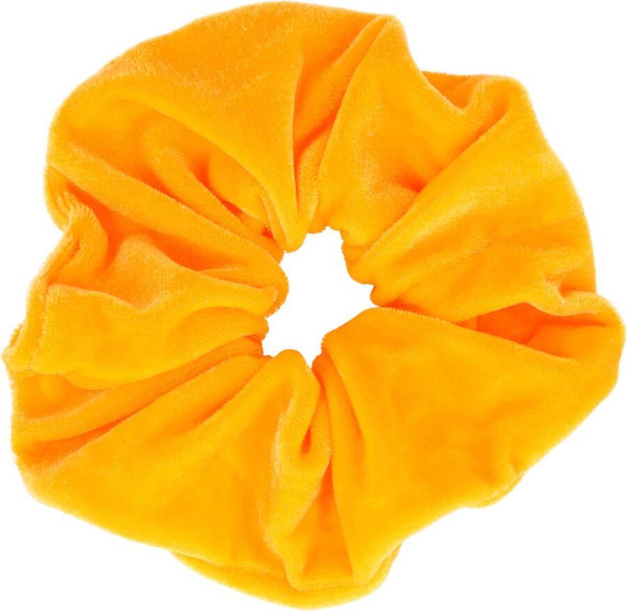 Haarsoires Scrunchie Haarelastiek Haar Krinkel Elastiek Velvet Stof Felle Kleur Oranje