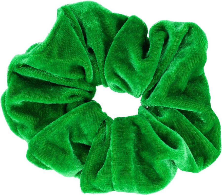 Haarsoires Scrunchie Haarelastiek Velvet Stof Groen Haar Krinkel Elastiek