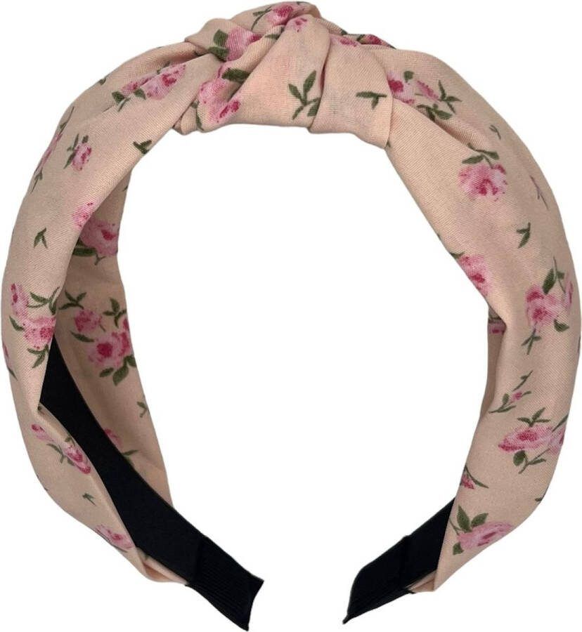 Haarspeldjes & zo Diadeem stof haarband met bloemetjes roze