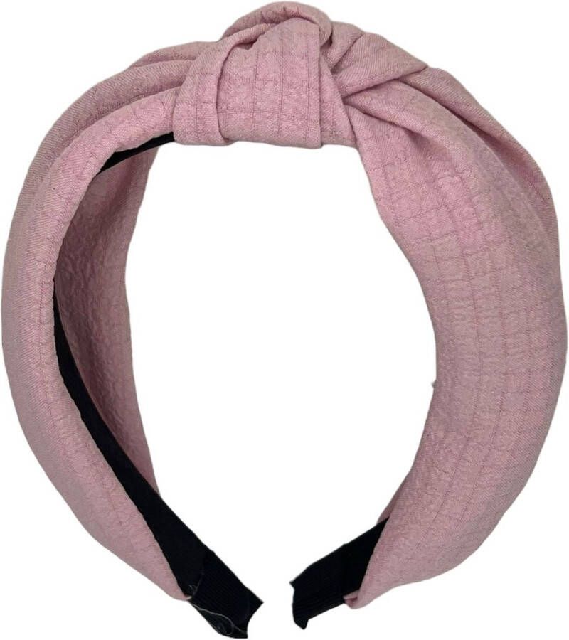 Haarspeldjes & zo Diadeem stof haarband met knoop roze