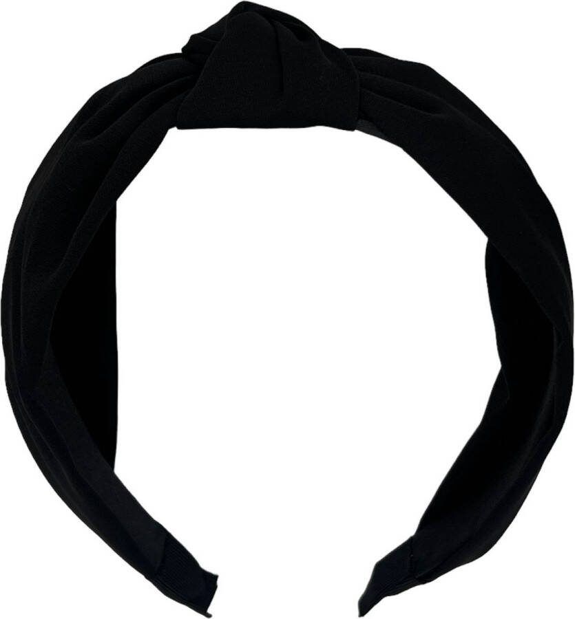 Haarspeldjes & zo Diadeem stof haarband met knoop zwart