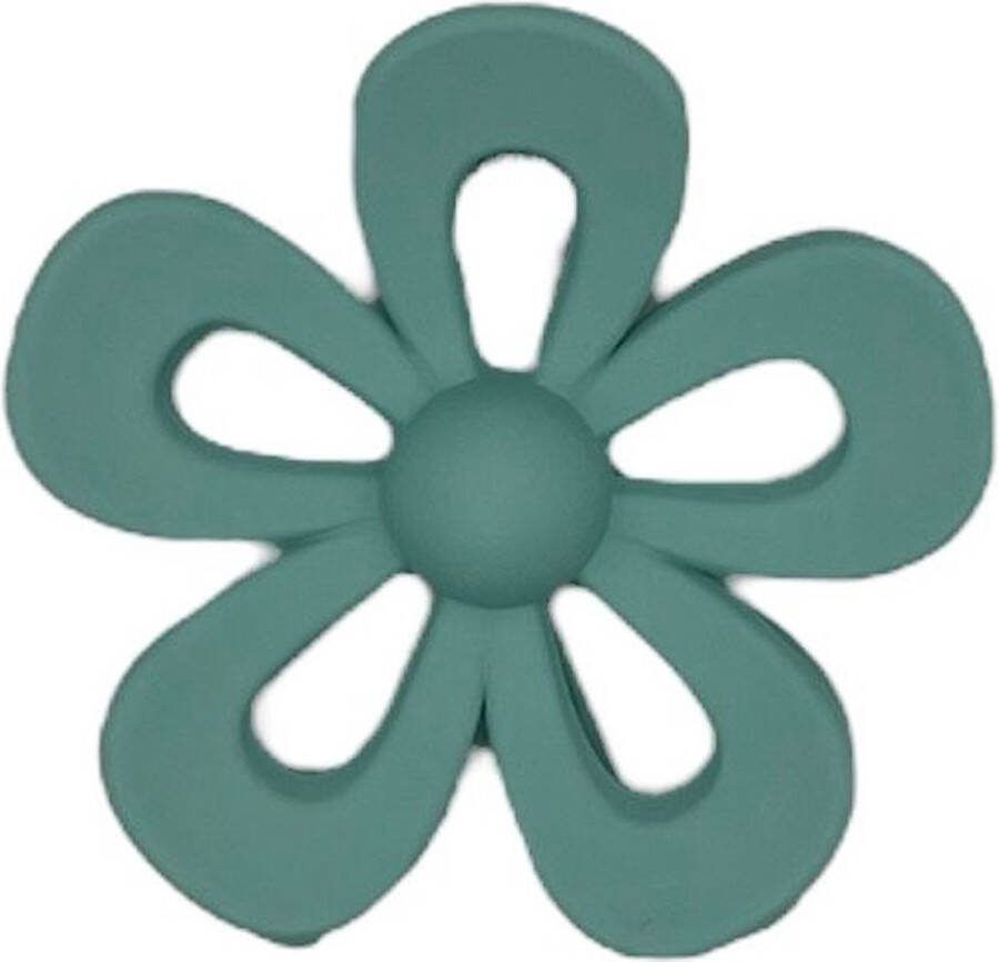 Haarspeldjes & zo Haarklem haarklauw open bloem flower turquoise