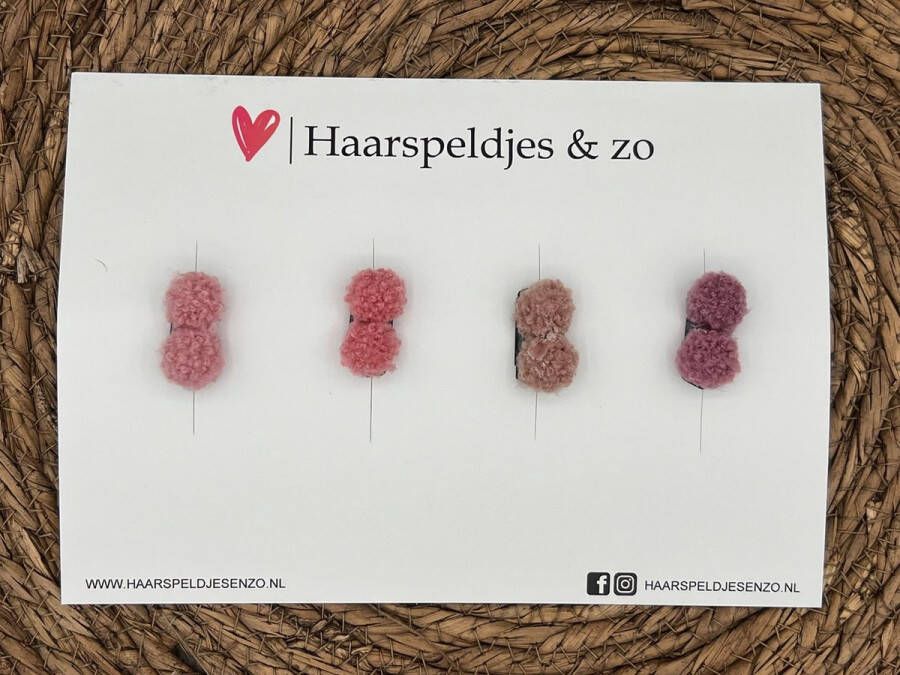Haarspeldjes & zo Haarspeldje antislip baby's kinderen meisjes setje 13 mix dott pompons