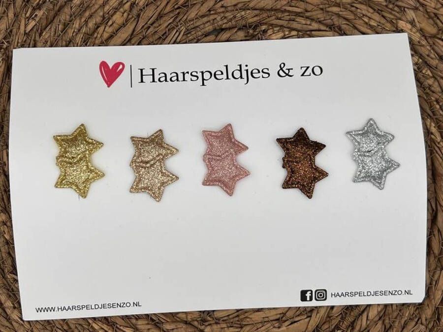 Haarspeldjes & zo Haarspeldje antislip baby's kinderen meisjes setje 18 sterretjes glitters kerst