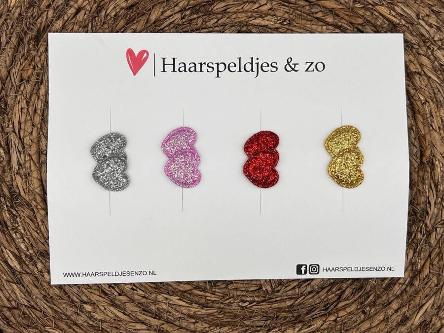 Haarspeldjes & zo Haarspeldje antislip baby's kinderen meisjes setje 20 hartjes glitters kerst
