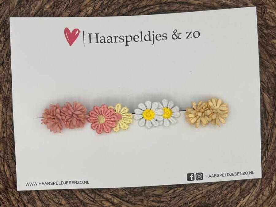 Haarspeldjes & zo Haarspeldje antislip baby's kinderen meisjes setje 5 mix bloemetjes