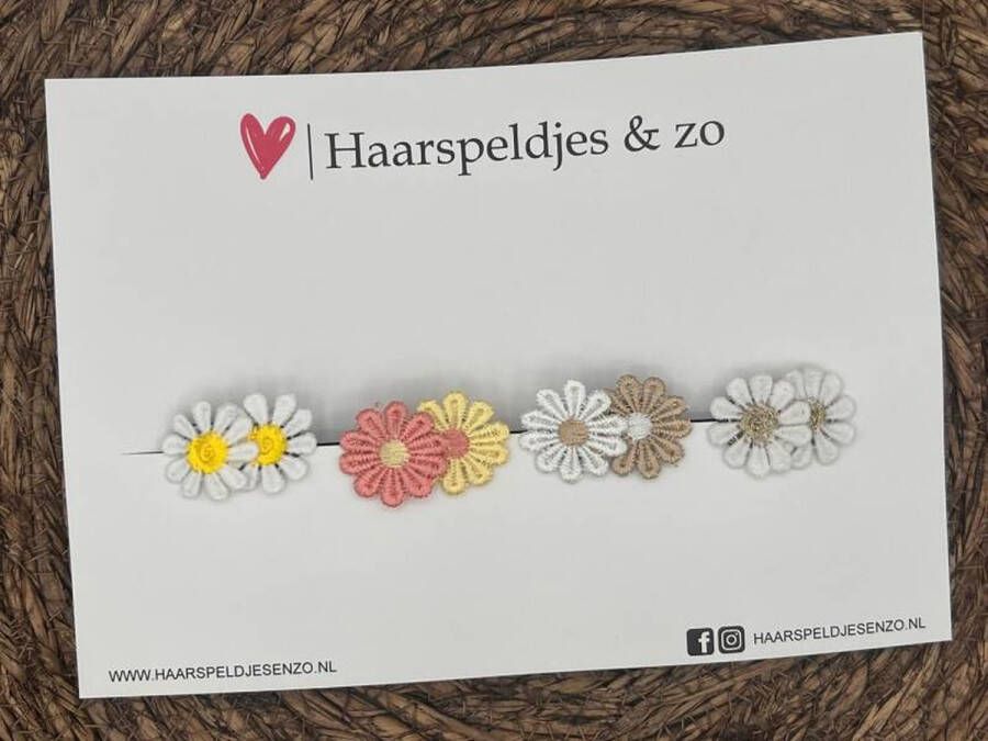 Haarspeldjes & zo Haarspeldje antislip baby's kinderen meisjes setje 7 mix bloemetjes