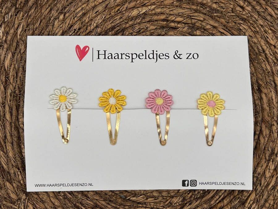Haarspeldjes & zo Haarspeldje flower setje 1 bloemen voorjaar zomer 5 cm speldjes