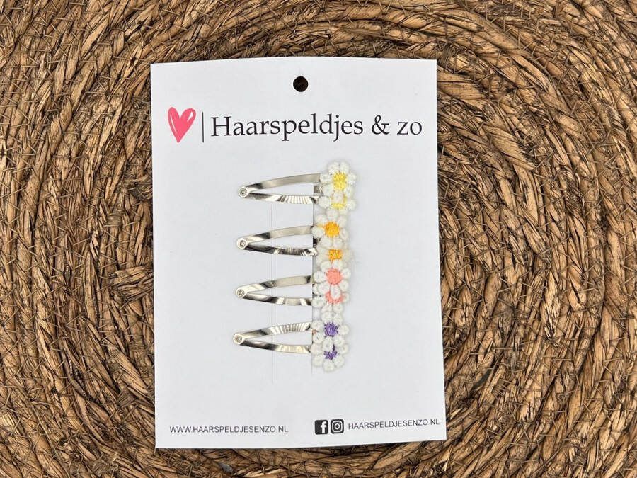 Haarspeldjes & zo Haarspeldje flower setje 10 bloemen voorjaar zomer 4 cm speldjes
