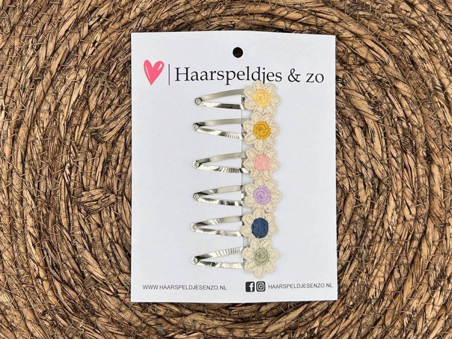 Haarspeldjes & zo Haarspeldje flower setje 11 bloemen voorjaar zomer 4 cm speldjes