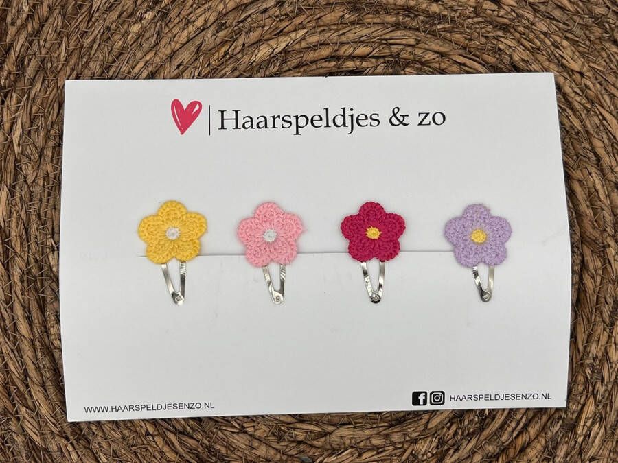 Haarspeldjes & zo Haarspeldje flower setje 7 bloemen voorjaar zomer 3 cm speldjes