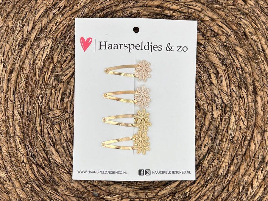 Haarspeldjes & zo Haarspeldje flower setje 8 bloemen voorjaar zomer 4 cm speldjes