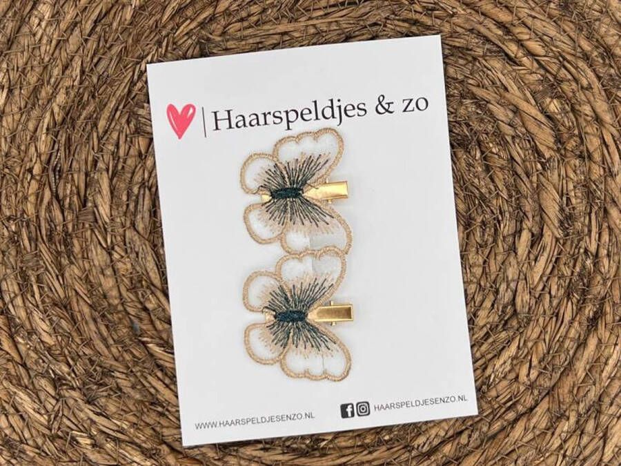 Haarspeldjes & zo Haarspeldje Pearly butterfly glimmende vlinder goud