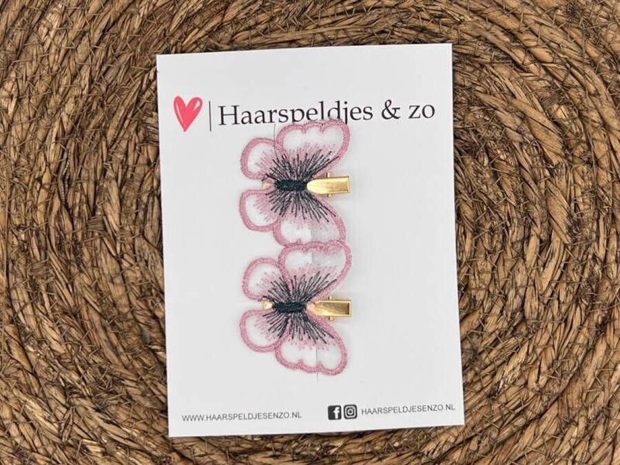 Haarspeldjes & zo Haarspeldje Pearly butterfly glimmende vlinder lila