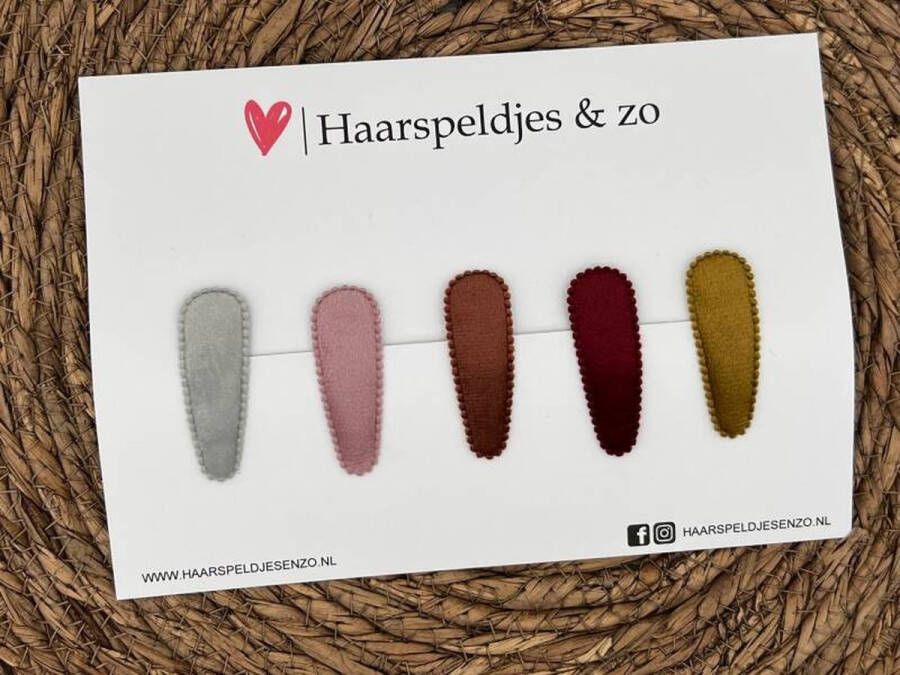 Haarspeldjes & zo Haarspeldje setje 10 velvet speldjes met een hoesje — 4 cm speldjes