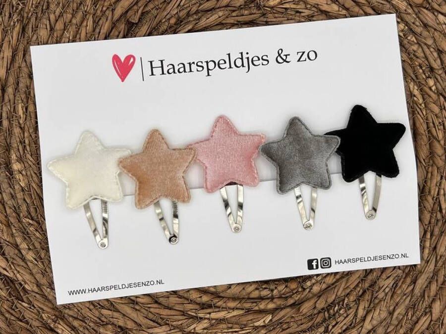 Haarspeldjes & zo Haarspeldje stars setje 1 sterretjes velvet kerst decembercollectie najaar