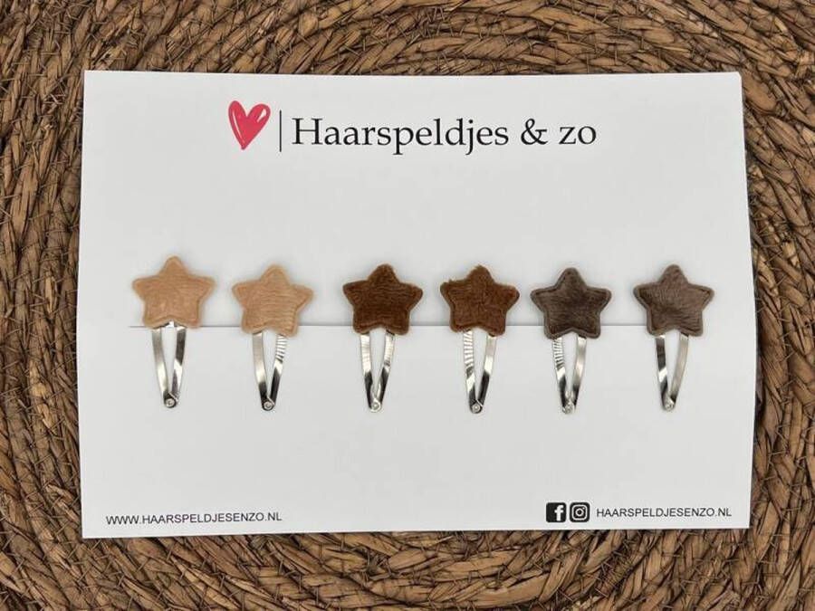 Haarspeldjes & zo Haarspeldje stars setje sterretjes velvet kerst decembercollectie najaar — 3 cm speldjes