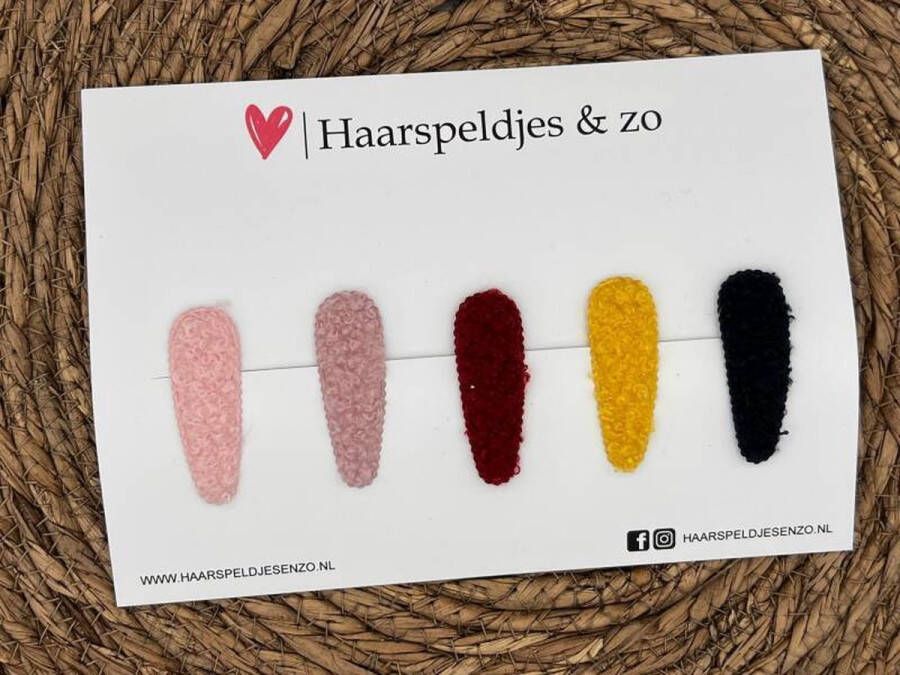 Haarspeldjes & zo Haarspeldje teddy setje 8 speldjes met een hoesje — 5 cm speldjes