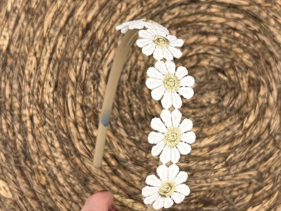 Haarspeldjes & zo Diadeem haarband madeliefjes goud -bloemen bloemetjes