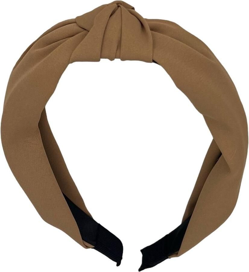 Haarspeldjes & zo Diadeem stof haarband met knoop bruin