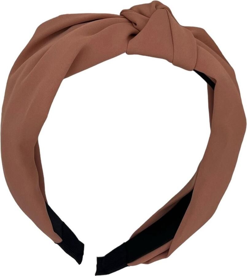 Haarspeldjes & zo Diadeem stof haarband met knoop roze bruin