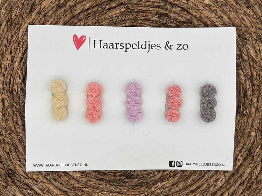 Haarspeldjes & zo Haarspeldje antislip baby's kinderen meisjes setje 21 mix dott pompons