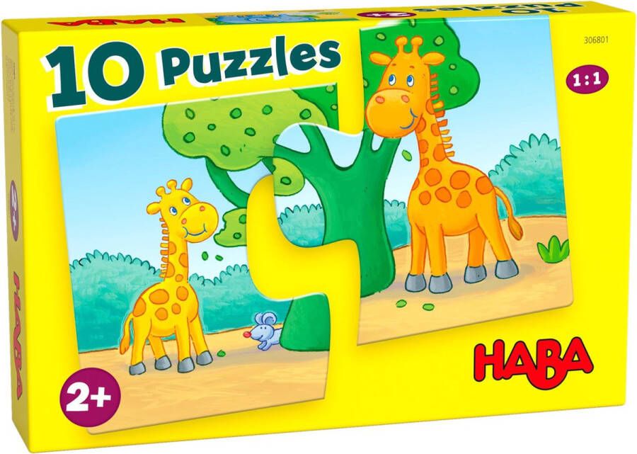 Haba 10-in-1-Puzzel Wilde Dieren 2 stukjes 2+