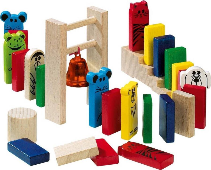 Haba 263-delig Domino Speelset met dominostenen blokken en dieren voor Kinderen