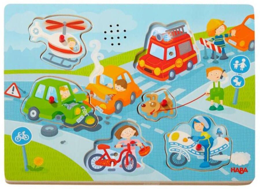 Haba Geluidenpuzzel in de stad 6 stukjes