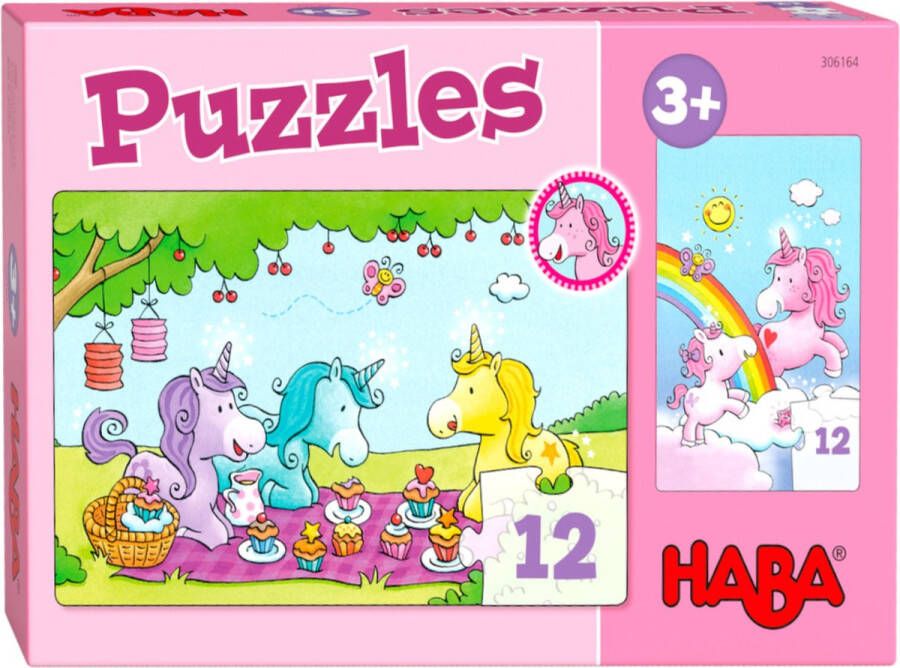 Haba Legpuzzel Puzzels Eenhoorn Flonkerglans Meisjes Karton 2 X 12 Stukjes